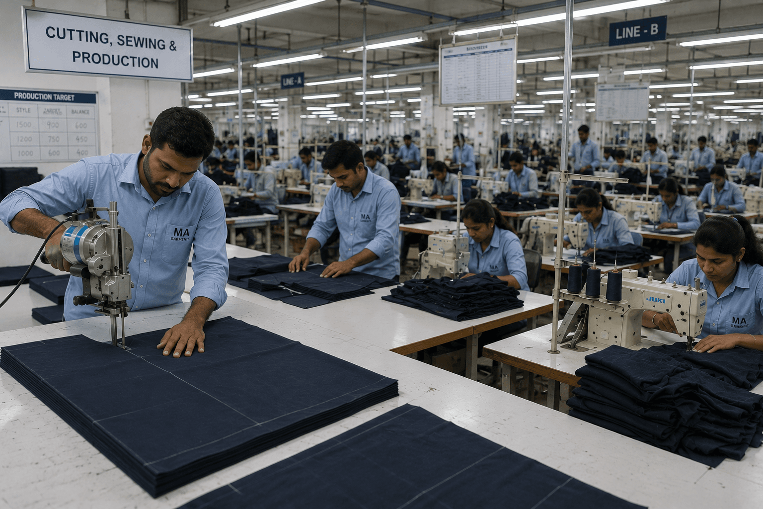 Cutting, Sewing & Production at M.A Garments