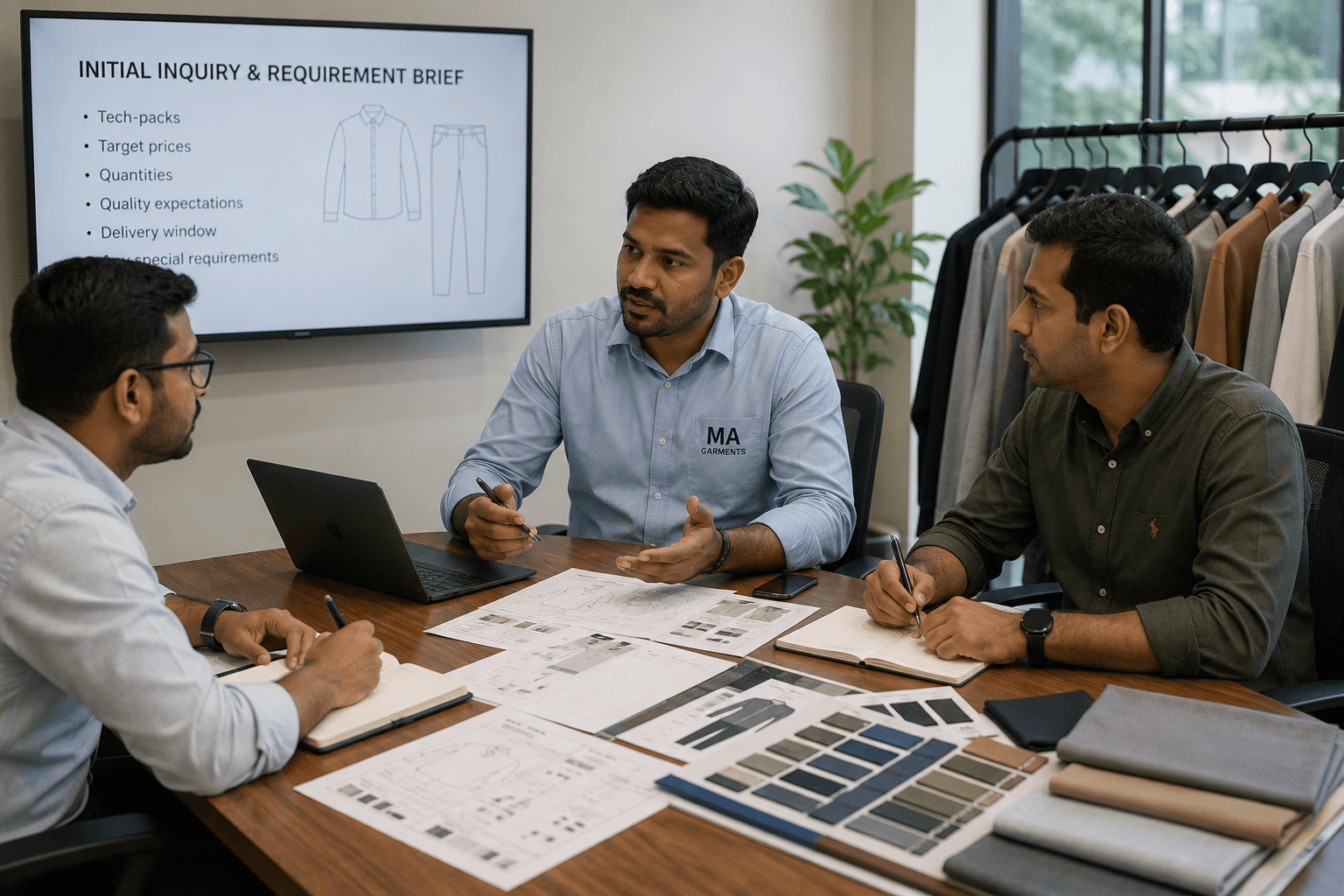 Initial Inquiry & Requirement Brief, M.A Garments process
